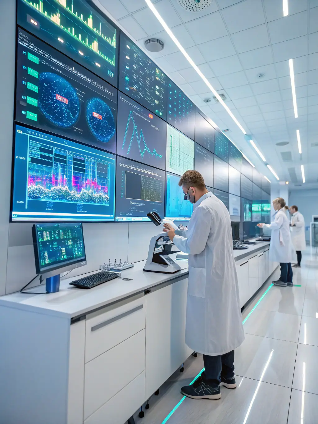 An image of young scientists working with AI tools and health data, exploring the intersection of technology and well-being during a Briefing-you AI in Health camp.